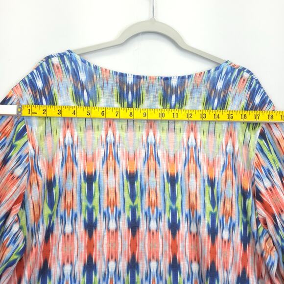 Ruby Rd Tunic Top Women 2X Geometric Beaded Multicolor Handkerchief Hem Pullover - Picture 5 of 9